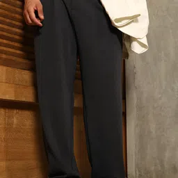 Campus Sutra Men Comfort Pleated Trousers-image-51