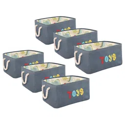 Aura Set Of 6 Toys Printed Storage Basket With Handle-50