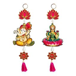 RR Crafts Set Of 2 Red & Yellow Shubh Labh Hangings Festive Decor-21
