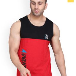 SLOWLORIS Pack Of 2 Printed Round Neck Cotton Gym Vests-picture-2