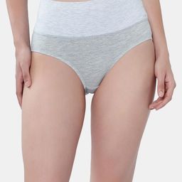 Envie Grey Melange High-Rise Basic Briefs-image-1