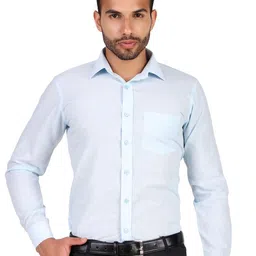 DESIGN UP Men Comfort Cutaway Collar Solid Cotton Linen Slim Fit Formal Shirt-image-85
