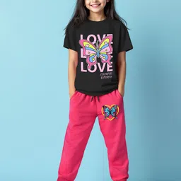 YK X Trampoline Girls Round Neck Printed T-shirt With Joggers-picture-36