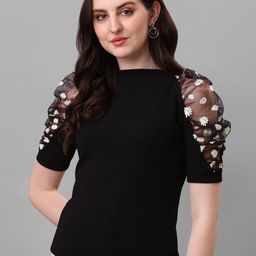 De La Moda Print Puff Sleeve Top-picture-38