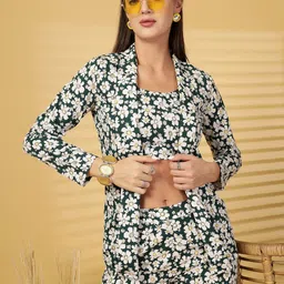 BEING NAUGHTY Floral Printed Comfort-Fit Pure Cotton Top & Trousers With Shrug-picture-30