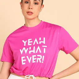 The Roadster Lifestyle Co Printed Cropped Top-image-20