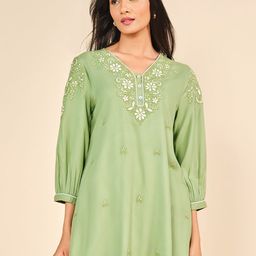 Global Desi Women Embroidered V-Neck Tunic-image-62