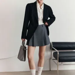LULU & SKY A-Line Pleated Mini Skirt-image-96
