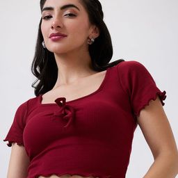 SZN Solid Round Neck Crop Top-picture-3