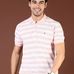V-Mart Men Striped Polo Collar Pockets T-shirt-picture-14