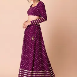 DIVASTRI Embellished Sequinned Semi-Stitched Lehenga & Unstitched Blouse With Dupatta image 2