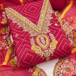 Mitera Embroidered Unstitched Dress Material-34