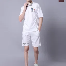 Lazy Lush Pack Of 2 Printed Pure Cotton T-shirt With Shorts Co-Ords-image-44