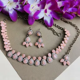 Anouk Rhodium-Plated Stone Studded Jewellery Set-51