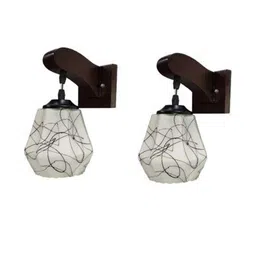 Somil Premium Designer Glass Wall / Night Lamp Elegant & Stylish Dcor Accent for Modern Interiors, Color- Black, White, Size:- 23 X 28 X 25.5 CM-image-53