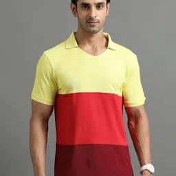 ECOLINE Clothing Men Antimicrobial Colourblocked Polo Collar T-shirt-image-16
