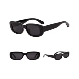 LEGEND EYEWEAR Unisex Black Lens & Black Square Sunglasses with-image-51