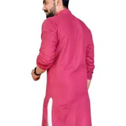zankhi hosiery Men Self Design Straight Kurta (Red)-63