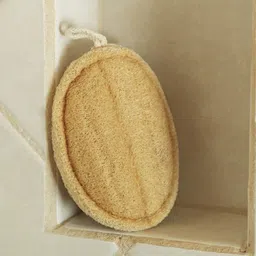 Kind of Earthy Set Of 3 Sun Dried Body Scrubber Bath Loofah With Reusable Potli-3