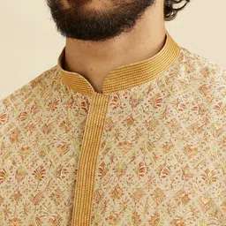 Manyavar Men Ethnic Motifs Embroidered Regular Sequinned Kurta with Pyjamas image 2