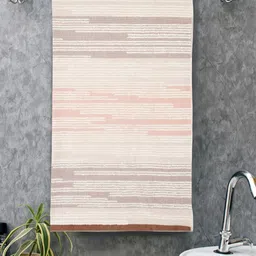 Home Fresh Beige & White Printed Pure Cotton 450 GSM Bath Towel-image-73