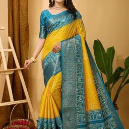 KALINI Bandhani Zari Art Silk Banarasi Saree-picture-15