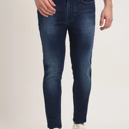 JADE BLUE Men Slim Fit Light Fade Stretchable Jeans-image-72
