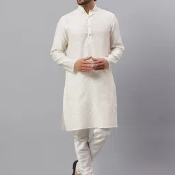 Latest Chikan Garments Men Textured Straight Kurta with Churidar-picture-35