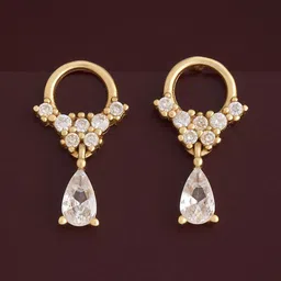 Kushal's Fashion Jewellery 92.5Silver Gold-Plated Classic Drop Earrings-27