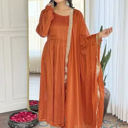 Moda Rapido Women Empire Pure Silk Kurta with Trousers & Dupatta-picture-26