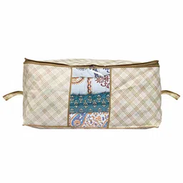 Kuber Industries Cream-Coloured 6 Pieces Checked Multi-Utility Organisers image 2