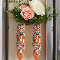 Kraftlik Handicraft Orange Ceramic Vases-image-79