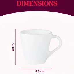 Larah by BOROSIL White Opalware Mugs Set of Cups and Mugs image 5