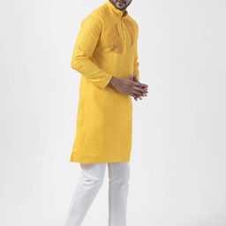 DEVOILER Men Ethnic Motifs Printed Regular Kurta with Pyjamas image 4