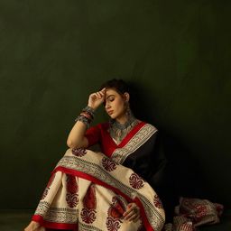 Sangria Printed Dadu Saree With Blouse Piece-22