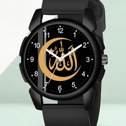 CSAMON Men Printed Dial & Straps Analogue Watch J16BLK Islamic NUM01 BLK804-image-2