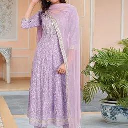 Anni Designer Women Floral Printed Anarkali Kurta with Palazzo & Dupatta-image-93