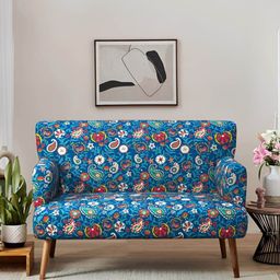 Chumbak Jodhpur Love Seat ndia Paisleys Blue Printed Two Seater Inflatable Sofa and Bed-image-14