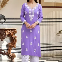 Brand Hill Women Ethnic Motifs Embroidered Kurta with Palazzo-image-77