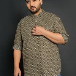 bigbanana Men Ethnic Motifs Printed Thread Work Kurta-21