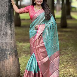 all about you Floral Woven Design Zari Pure Silk Kanjeevaram Saree-51