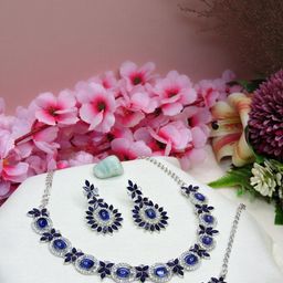 VATSALYA creation Rhodium-Plated Artificial Stones Alloy Jewellery Set-picture-15