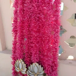 Nutts 6-Pcs Pink & White Handmade Papergajra Garlands Festive Dcor-picture-23