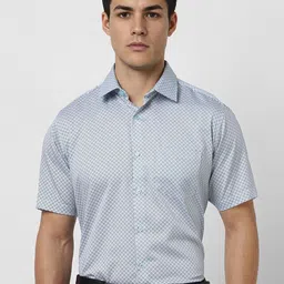 Van Heusen Men Regular Fit Spread Collar Geometric Printed Cotton Formal Shirt-image-31