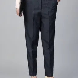 Hancock Women Textured Original Self Design Slim Fit Wrinkle Free Formal Trousers-image-71