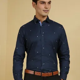 Allen Solly Men Slim Fit Spread Collar Conversational Printed Cotton Formal Shirt-image-31
