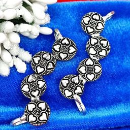 Yash Jewels Emporiums Silver-Plated Oxidized Circular Shaped Earcuff-10