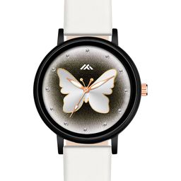 VIRAKTI Women Brass Dial & Leather Straps Analogue Watch G-13-WHITE-25-image-12