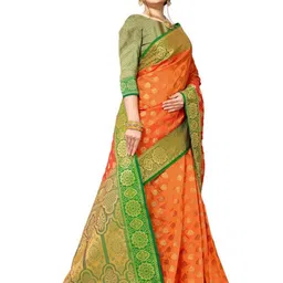 jayant creation Orange Art Silk Barasi Sarees-picture-10