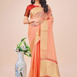 KALINI Woven Design Zari Organza Saree-image-71